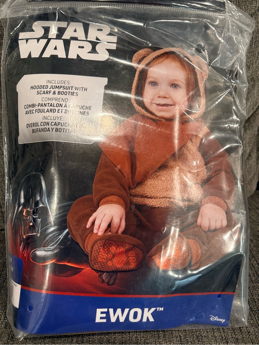 Star Wars Brown Ewok Hooded Jumpsuit Costume with Scarf & Booties